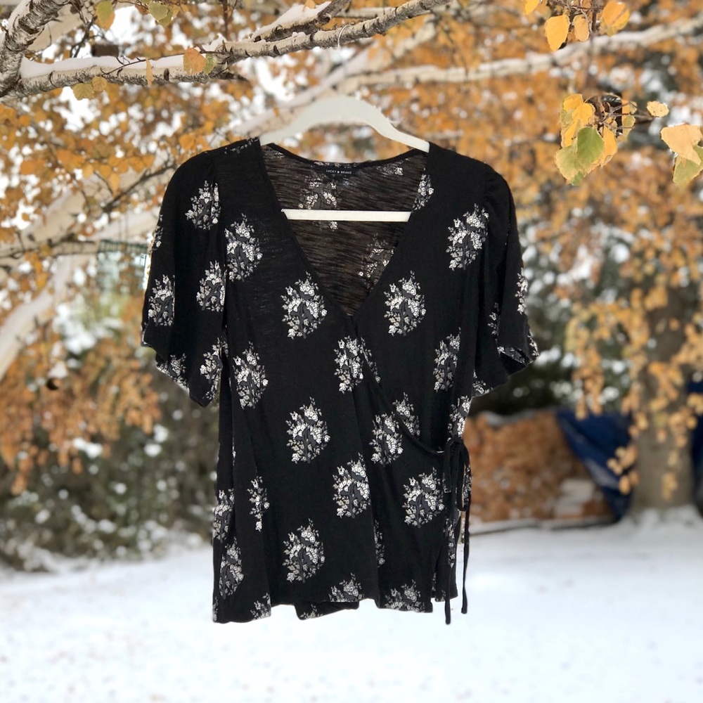 Lucky brand Floral Peasant Blouse